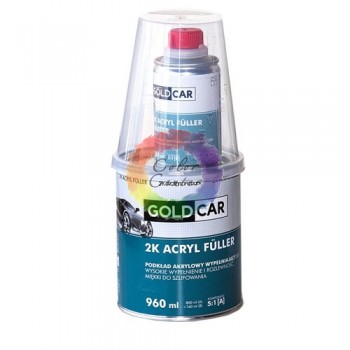 Акриловая грунтовка для авто GOLD CAR Base 2К HS 5+1, белая 960 мл