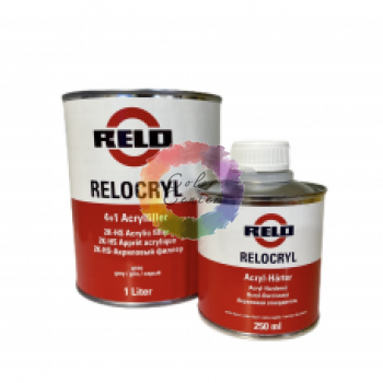 Акриловый грунт Mipa RELO Relocryl HS 4+1, 1л + отвердитель, 0,25 л, черный